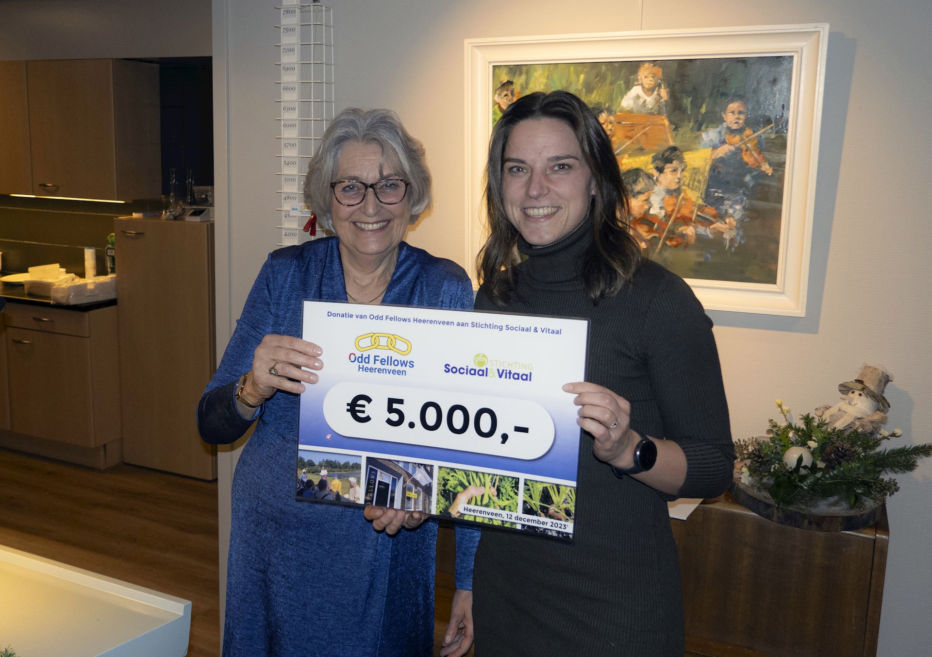 Fantastische donatie van €5.000 van Odd Fellows Heerenveen
